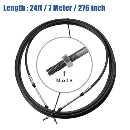 2 x 24ft 276Inch Marine Type Shift Remote Control Box Cable for Yamaha