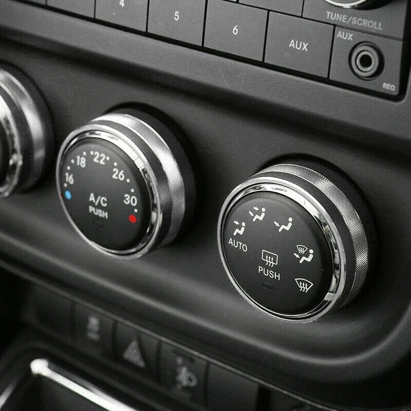3 x Air Conditioning Button Cover Rings for Jeep Wrangler JK (2011-2018)