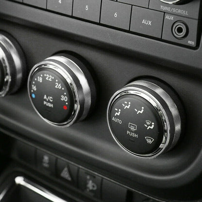3 x Air Conditioning Button Cover Rings for Jeep Wrangler JK (2011-2018)