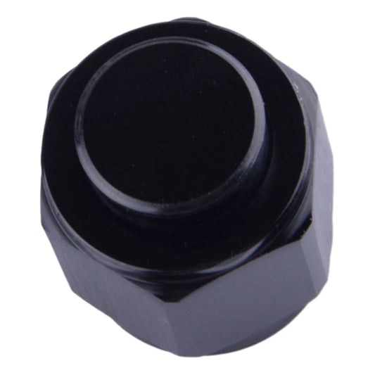 10AN Female Flare Fitting Cap Block Off for Fuel Systems - Black Aluminum