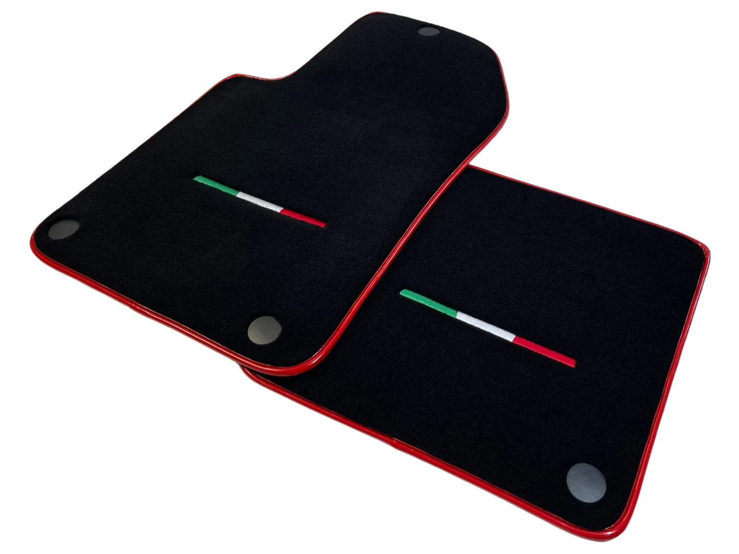 Black Floor Mats for Ferrari 599 Coupe 2006-2012 Tailored Carpets with Red Trim