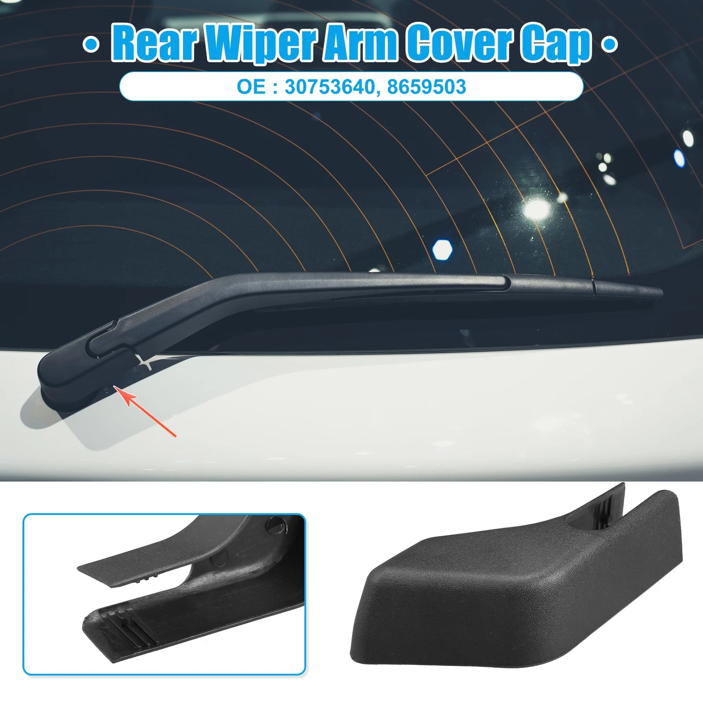 Rear Wiper Arm Cover for Volvo XC90 (2003-2011) Black