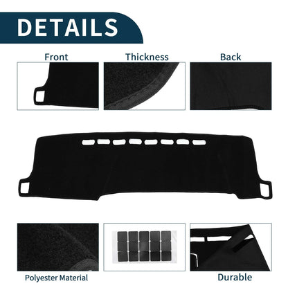 Dashboard Cover Mat for Toyota Aqua 2011-2021 Black 1 Set