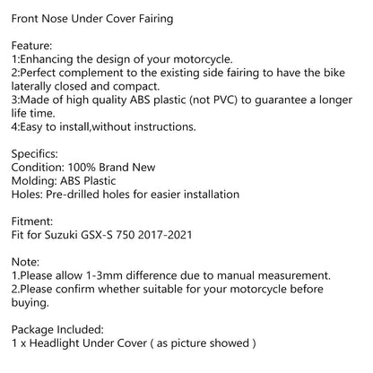 Front Nose Under Cover Fairing for Suzuki GSX-S750 (2017-2021)
