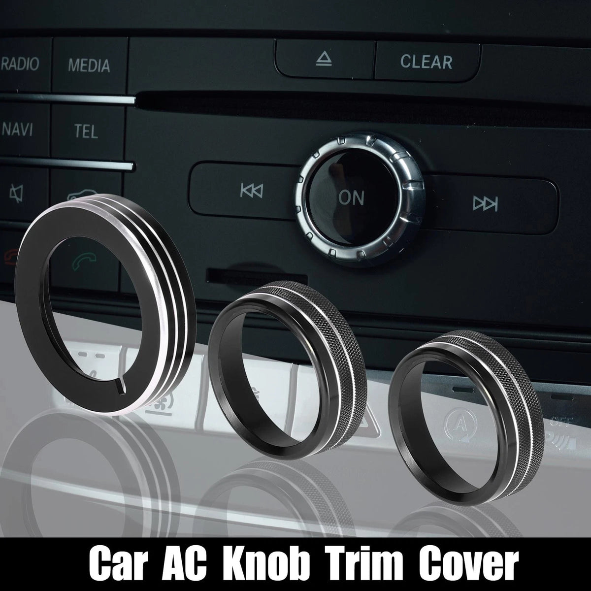 3 x Aluminum Alloy Headlight Volume Tune Knob Covers for Ford Mustang