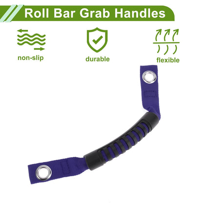 Roll Bar Grab Handles for Jeep Wrangler (2018-2025) Black Blue