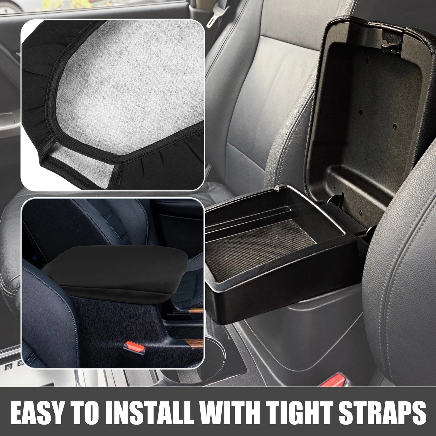 Car Center Console Armrest Cover for Toyota Land Cruiser (2008-2021) Black