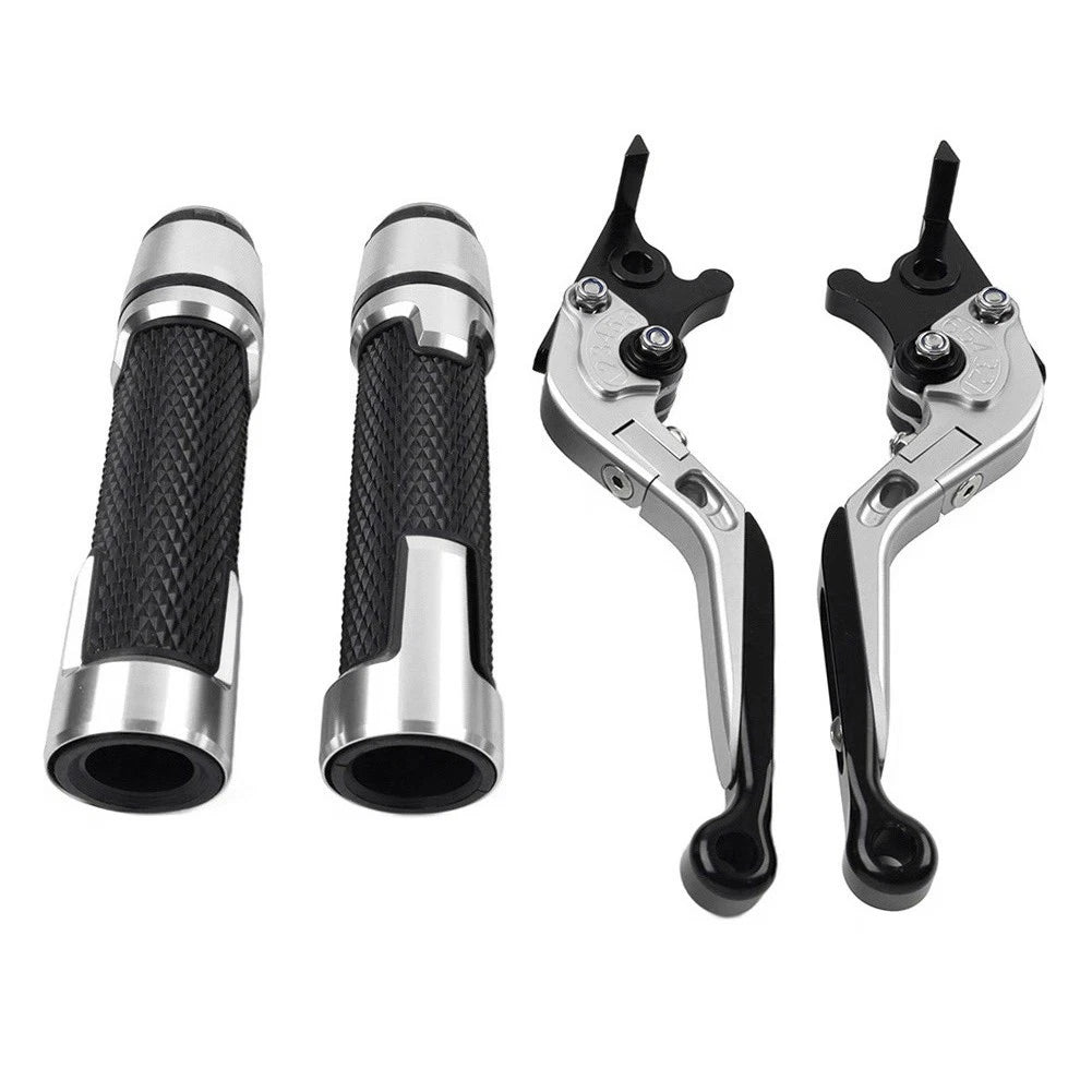 Folding Extendable Brake Clutch Levers & Handlebar Grips for Kawasaki ZX6RR