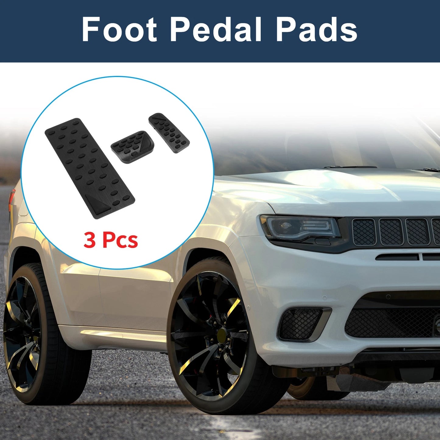 3 x Automatic Foot Accelerator Pedal Covers for Jeep Grand Cherokee (2023)