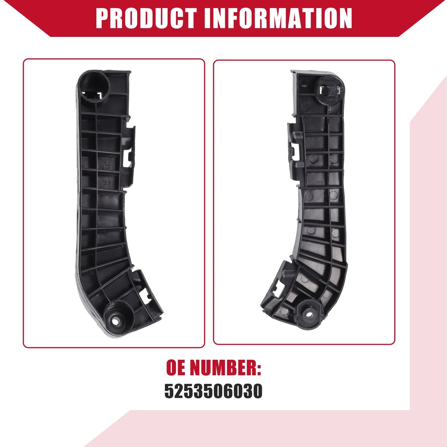 Front Right Bumper Bracket for Toyota Camry 2007-2011 Black