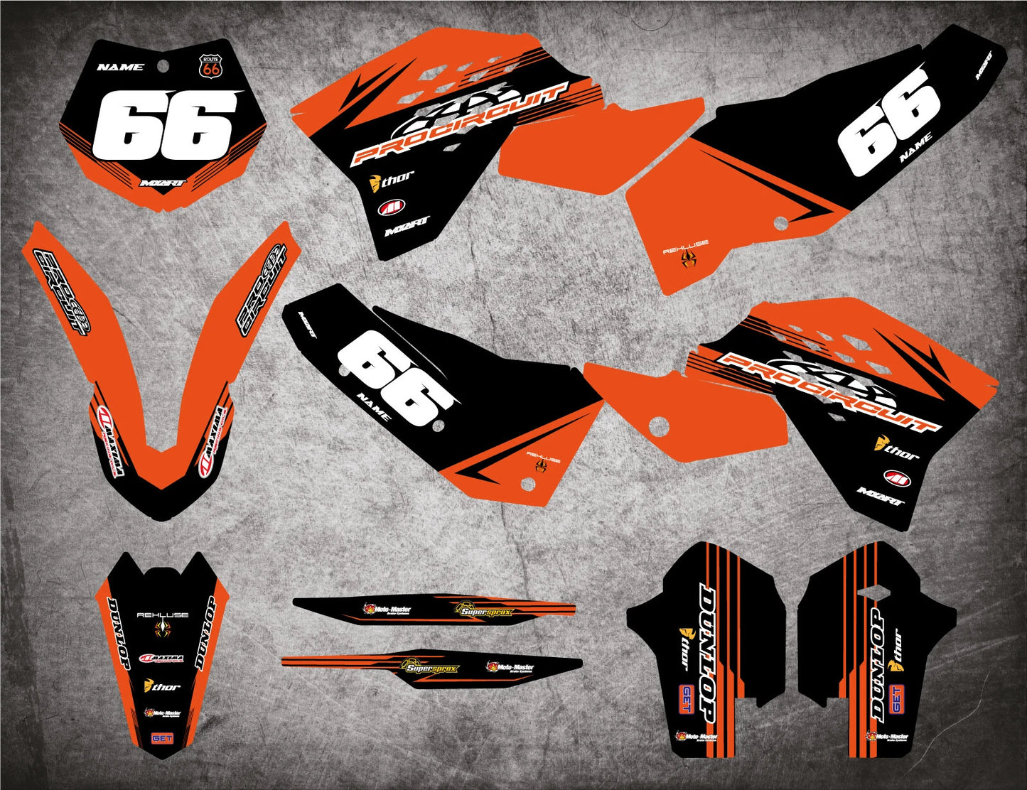 Custom Decals Full Sticker Kit for KTM SXF 250 (2007-2009)