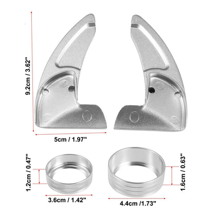 Silver Tone Inner Paddle Shifter Set & AC Volume Knob Cover for Dodge Charger