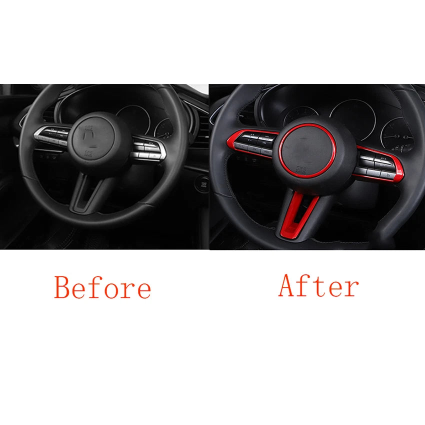 4 x ABS Red Steering Wheel Button Frame Cover Trim for Mazda CX-50 (2023–2025)