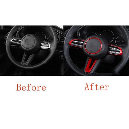 4 x ABS Red Steering Wheel Button Frame Cover Trim for Mazda CX-50 (2023–2025)