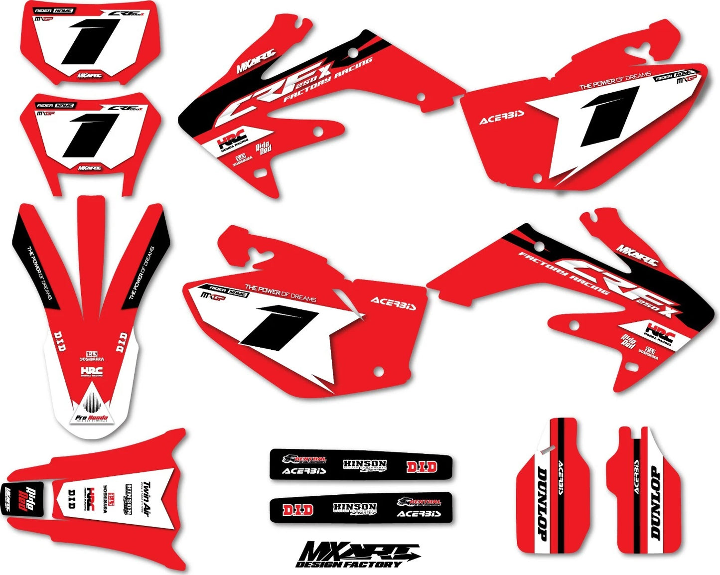 Graphics Kit for Honda CRF 250X 2004-2016 - Tokyo Decals & Stickers