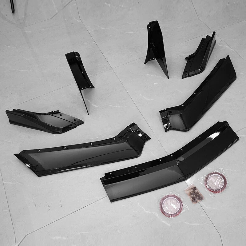 Front Bumper Lip Spoiler Body Kit Gloss Black for 2020-2024 Corvette C8 7 x PCS
