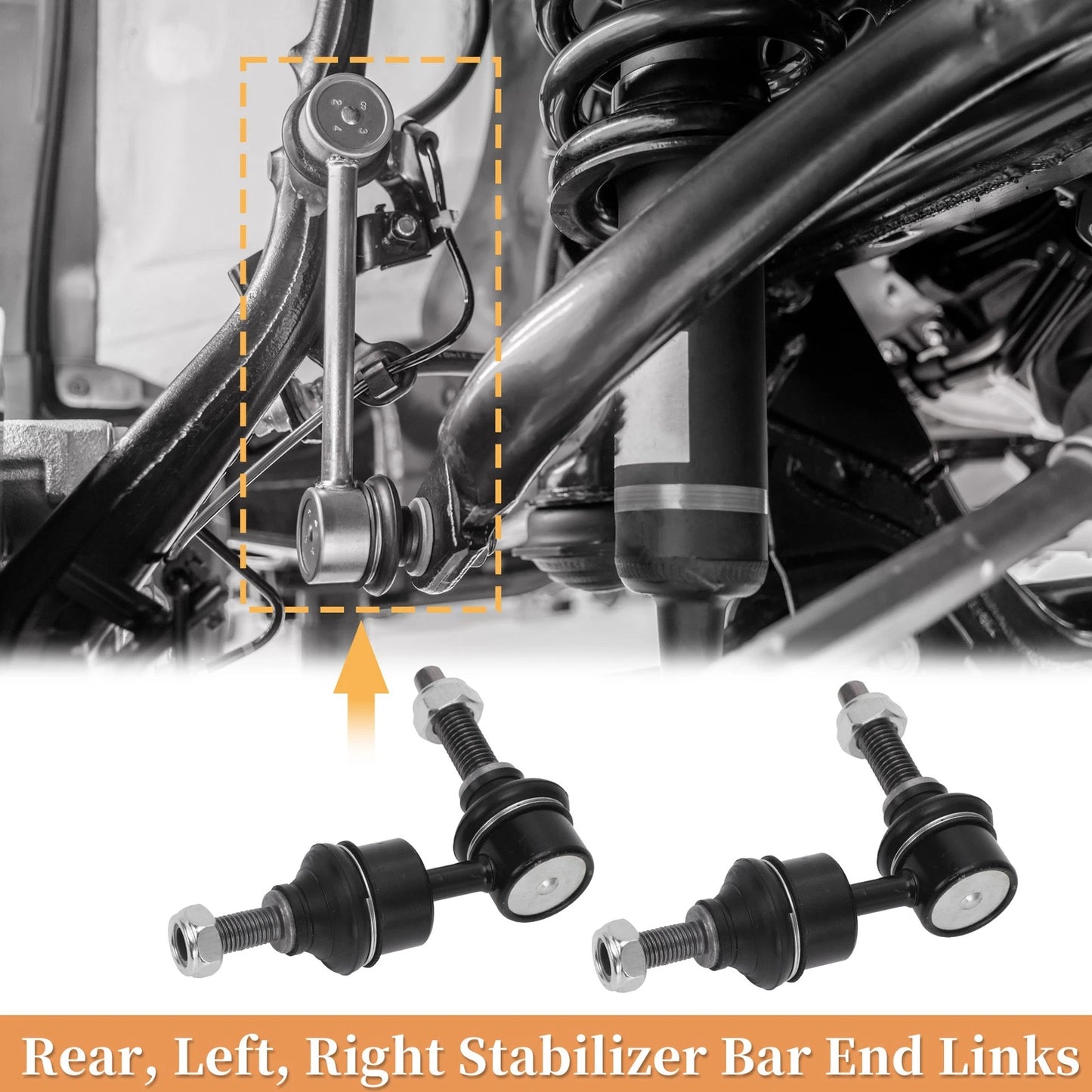 2 x Rear Stabilizer Sway Bar Links for Ford Focus, C-Max (2012-2018)