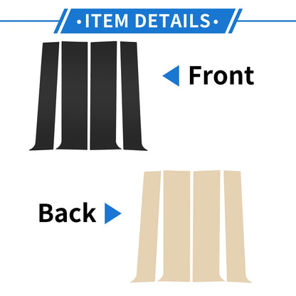 4x Door Pillar Window Trim for GMC Canyon (2015-2022) Black