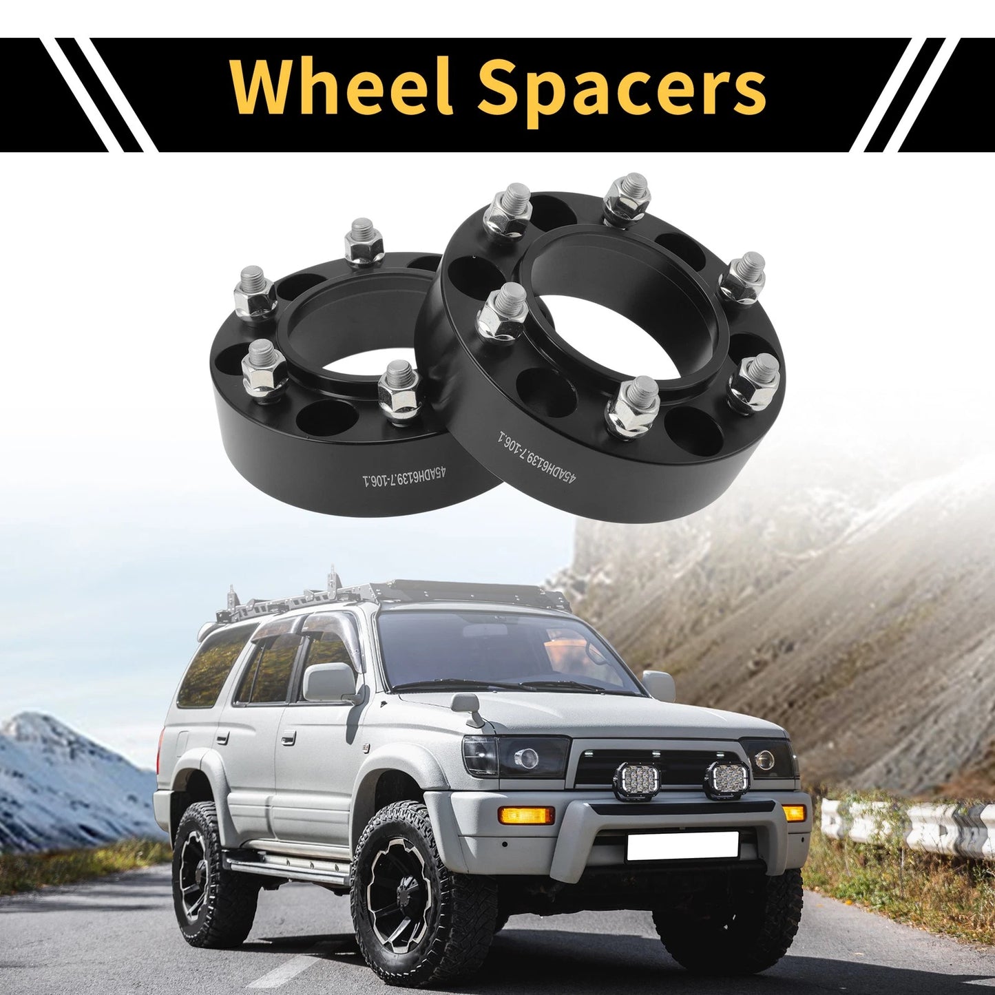 Wheel Spacers 2 x 6x139.7mm 106.1mm M12x1.5 for Toyota 4Runner (1989–2023)