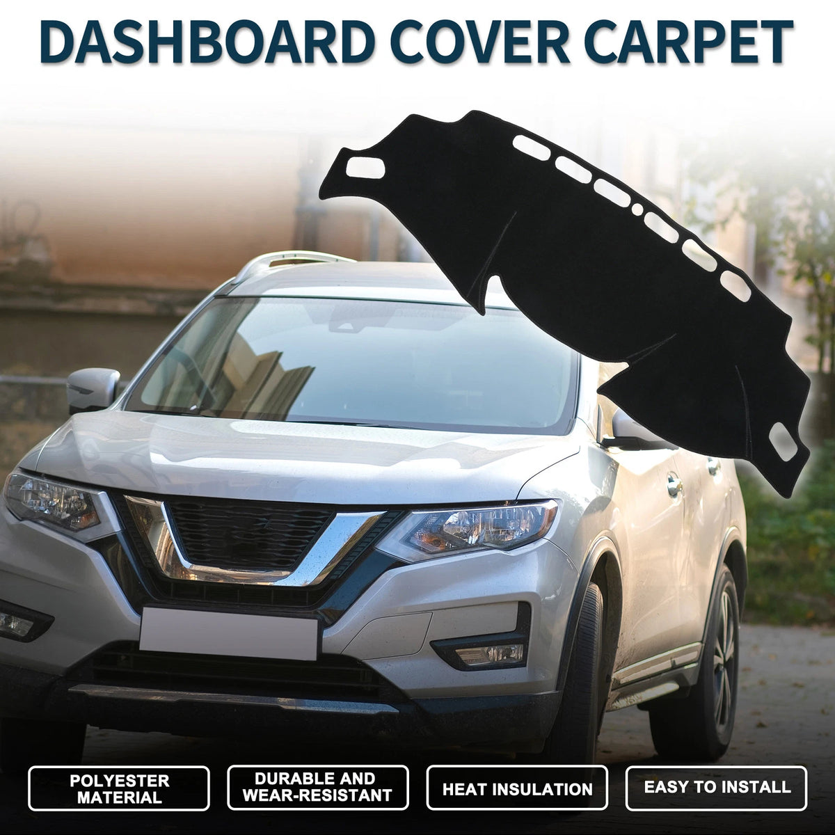 Dashboard Cover Mat for Nissan X-Trail T32 (2013-2024) - Black 1 Set