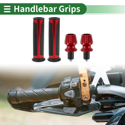 7/8" 22mm / 1 Set / Hand Grips Rubber Red for Universal Motorcycle