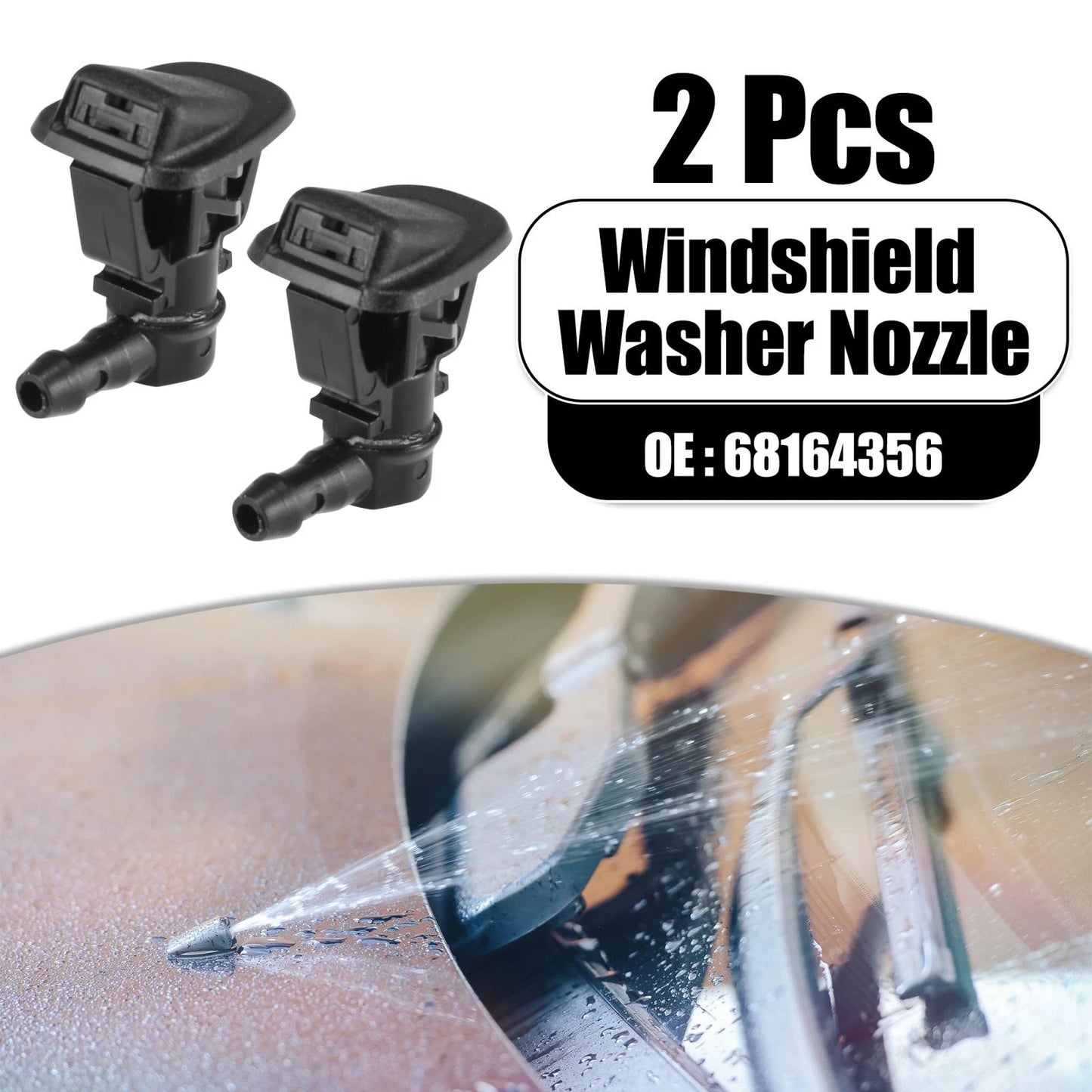 Front Windshield Washer Nozzles for Jeep Wrangler (2013-2017)