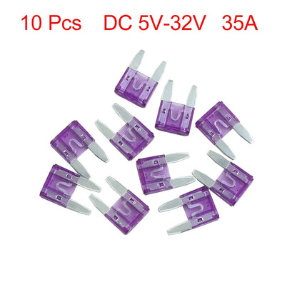 Fuse 10pcs DC 5V-32V 35A Universal Small Blade Style Fuse for Car/MC/Boat