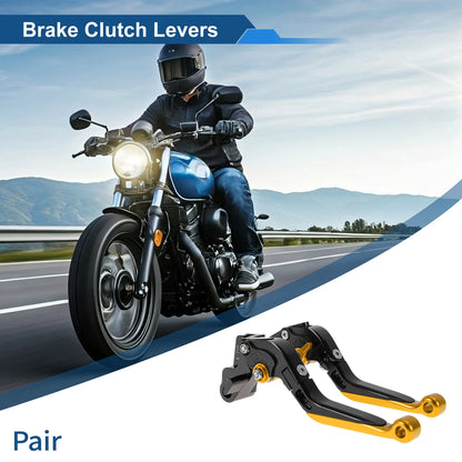 Adjustable Short Long Brake Clutch Lever for Kawasaki NINJA650R Black Gold