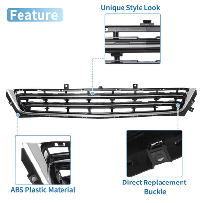 Front Lower Bumper Grille Chrome Silver Tone for Chevrolet Impala (2014-2020)