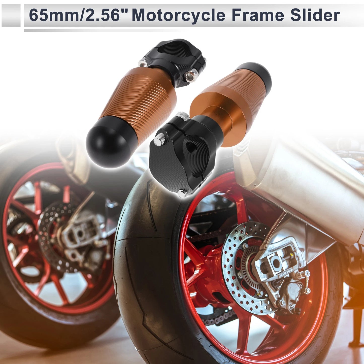 Aluminum Alloy Motorcycle Slider Frame - 2 x Orange for Make Model