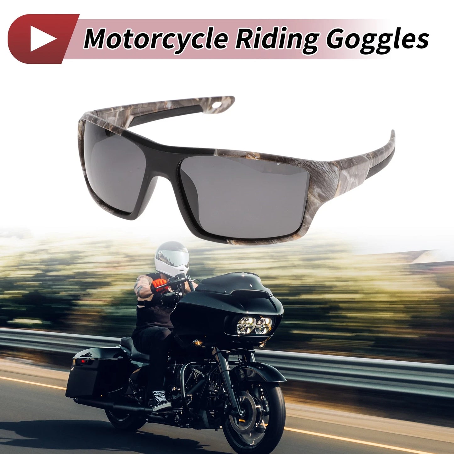 Goggles / Motorcycle Riding Goggles Gray Lens Tri-acetel for Motorcycle