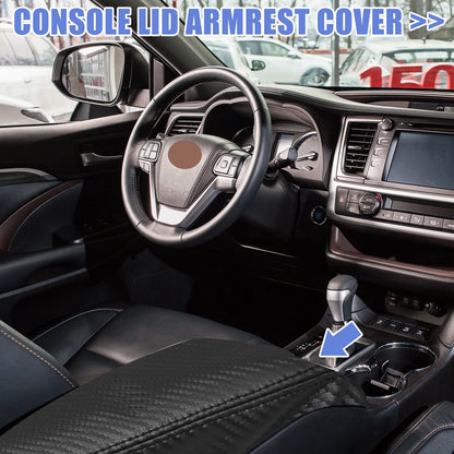 2 x Car Center Console Armrest Lid Covers for Toyota Sienna (2021-2022) Black