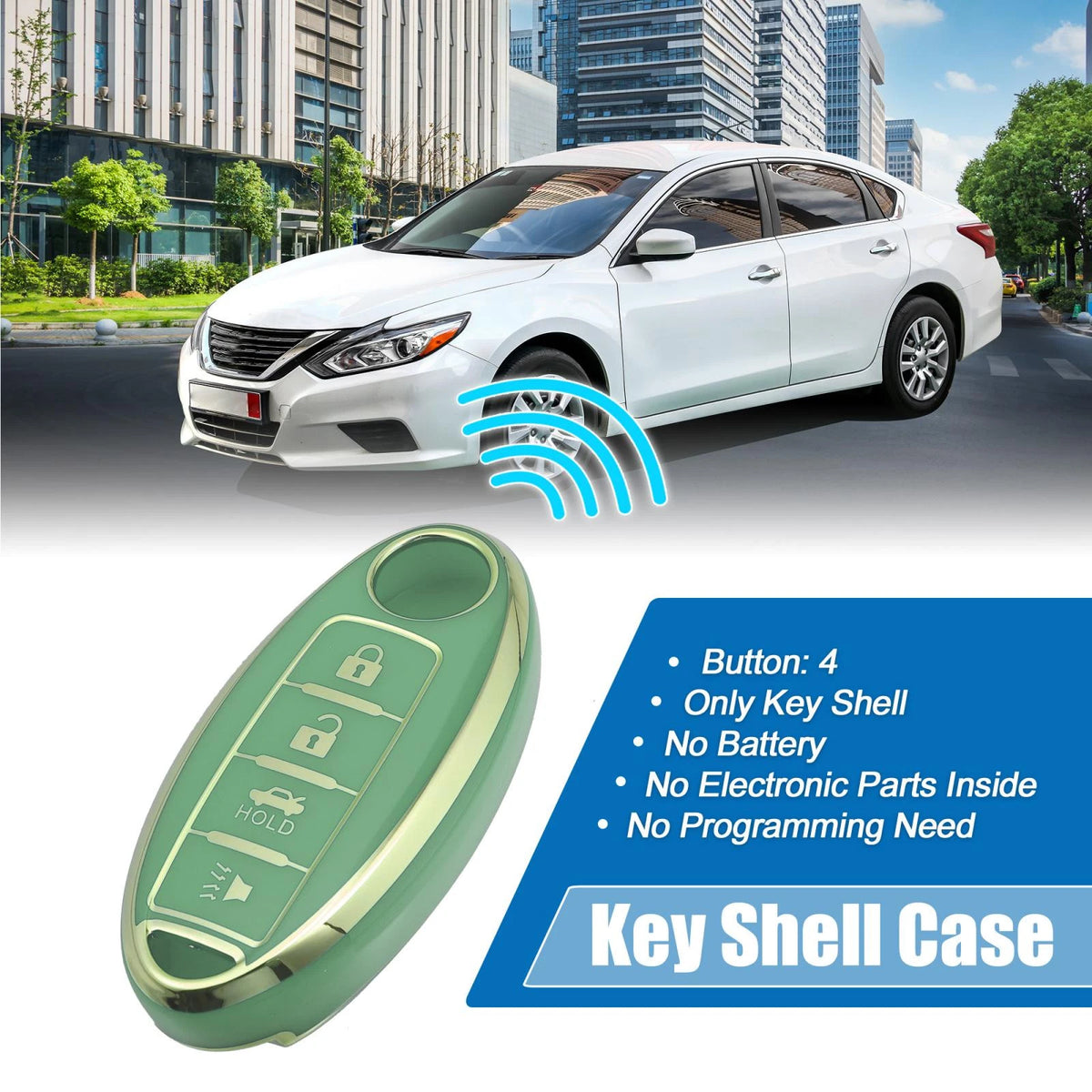 Silicone Key Fob Case Cover for INFINITI QX80 (2014) Green