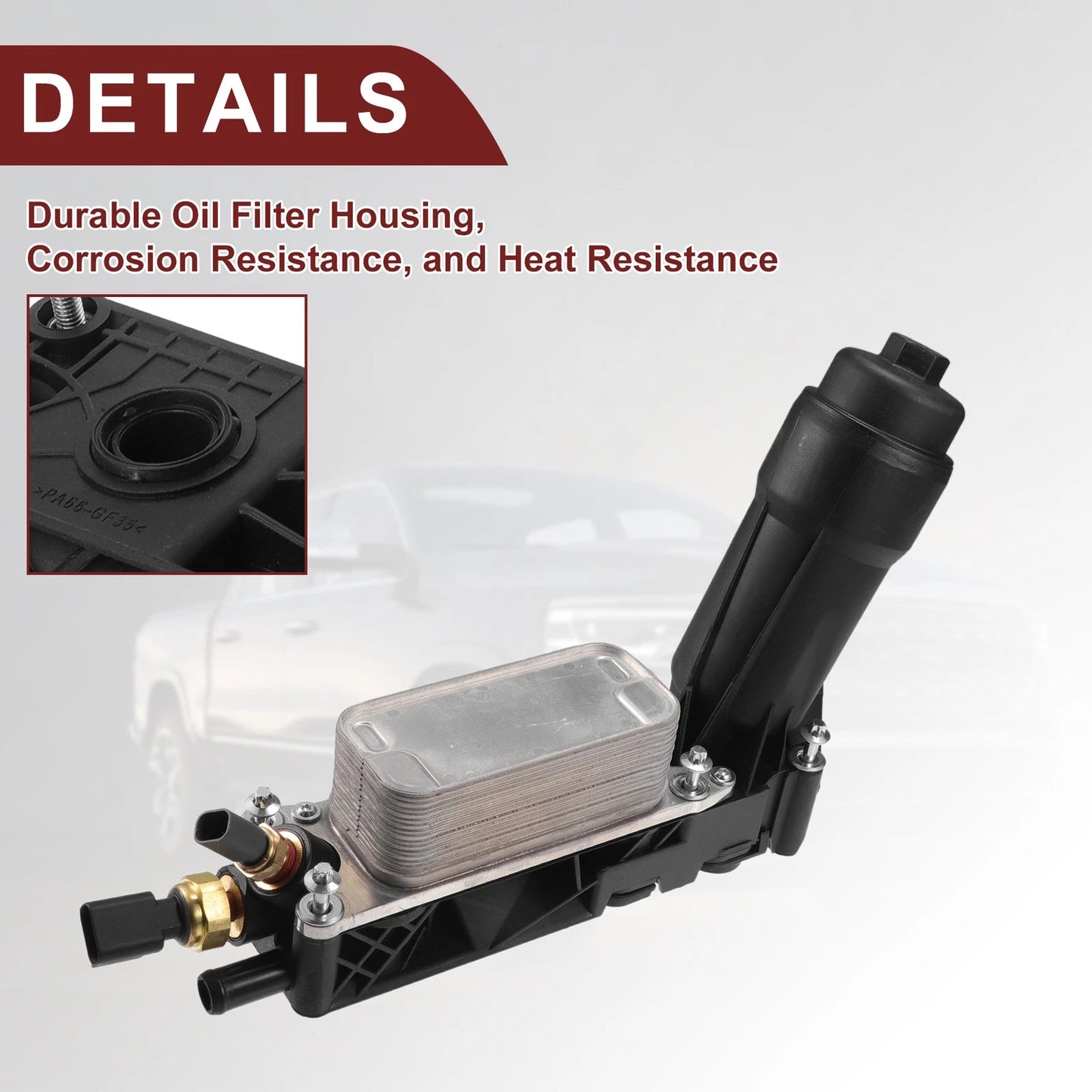 Engine Oil Cooler Filter Housing with Seals for Ram 1500