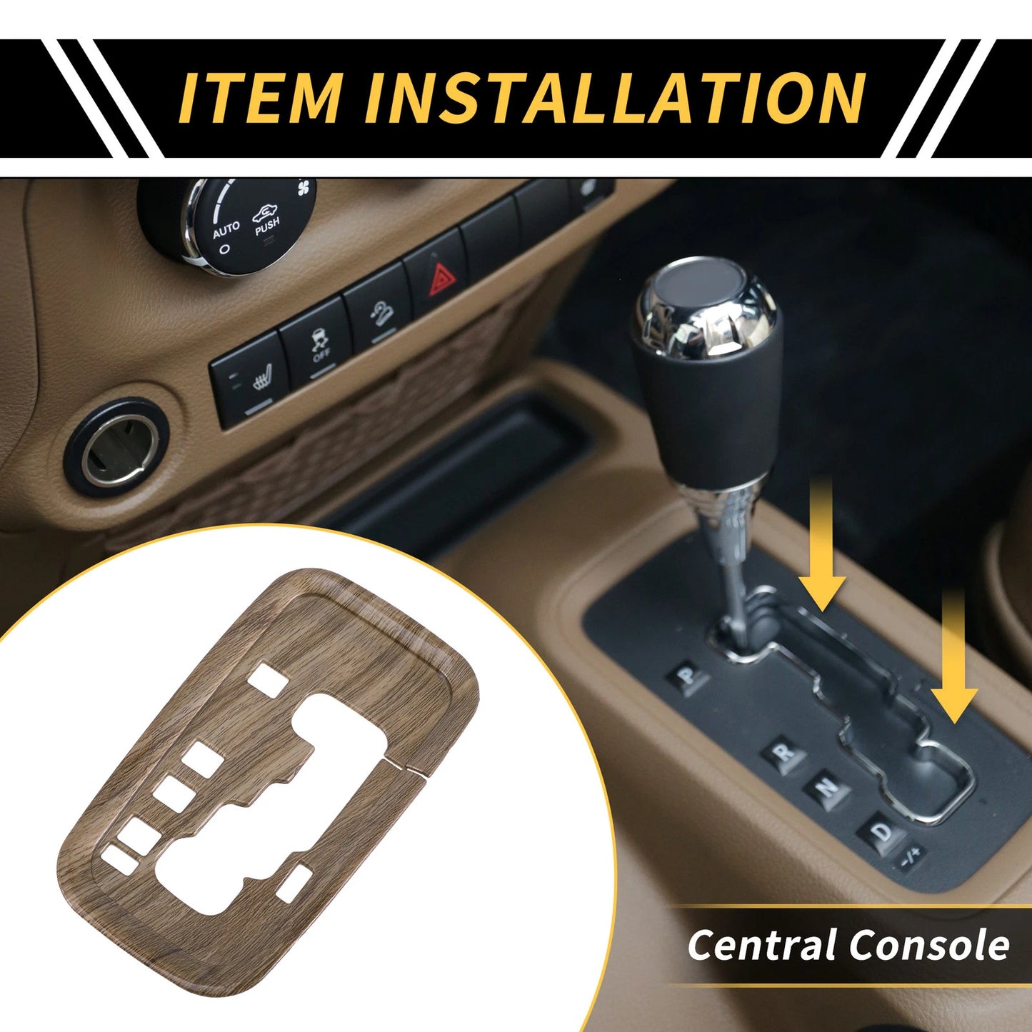 Console Gear Shift Frame Panel Trim for Jeep Wrangler JK JKU (2011-2017)