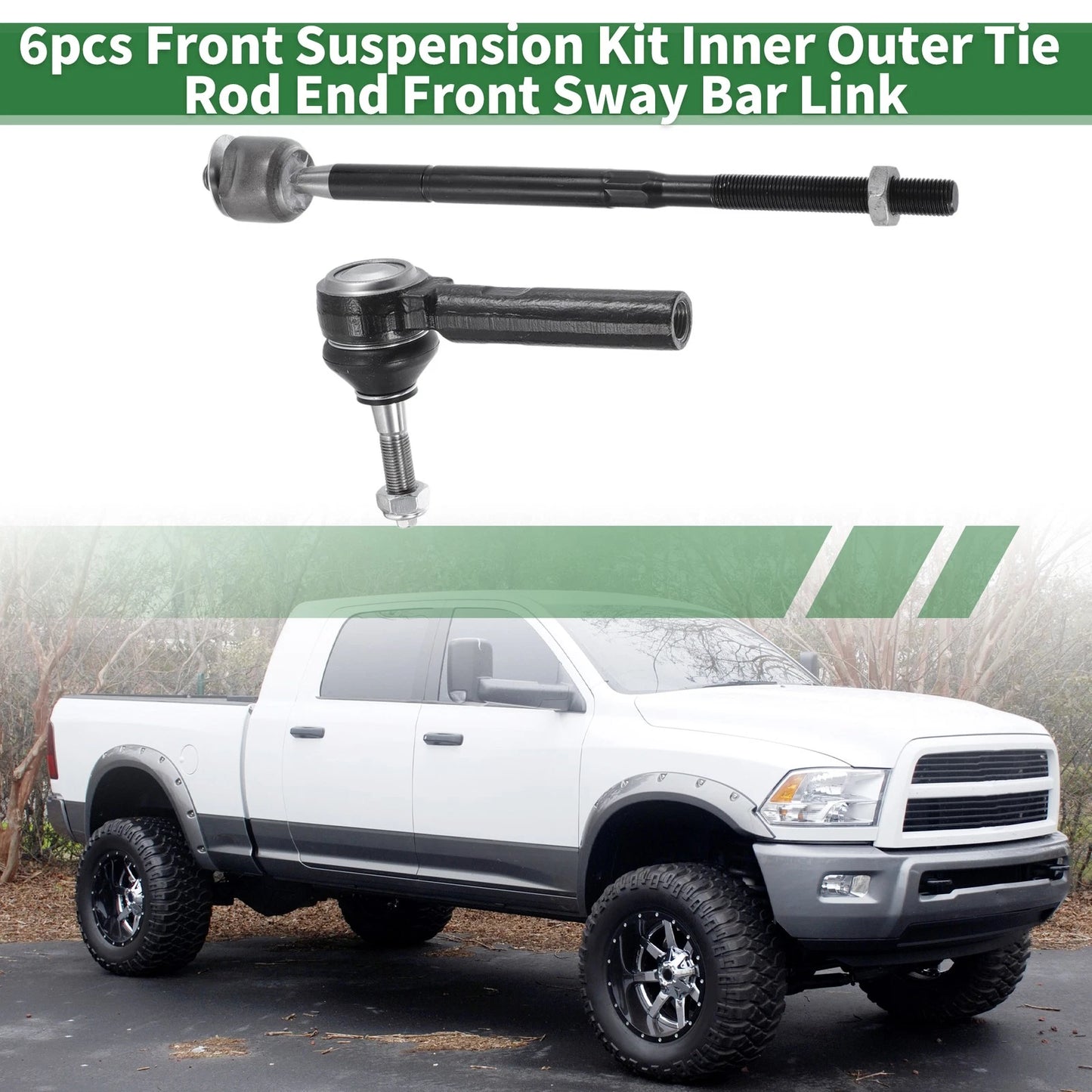 6 x Front Suspension Kit Tie Rod End Sway Bar Link for Dodge Journey