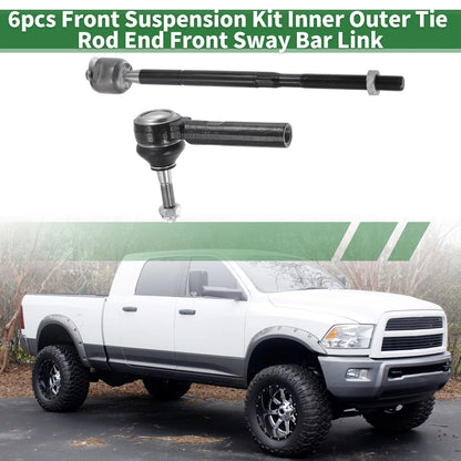 6 x Front Suspension Kit Tie Rod End Sway Bar Link for Dodge Journey