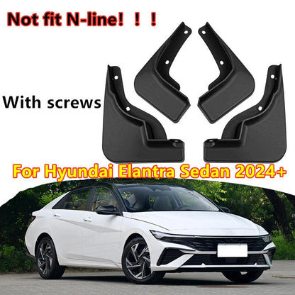 4 x Mud Flaps Splash Guards Mudguard for Hyundai Elantra Sedan (2024–2024)