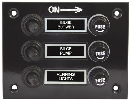 6+ 3 Gang Fused Marine Switch Panel, Splash Proof, 12/24V, for Various Brands