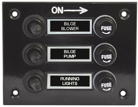6+ 3 Gang Fused Marine Switch Panel, Splash Proof, 12/24V, for Various Brands