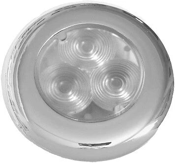 12V LED Round Cockpit Courtesy Light, Stainless Cover, for Various Models