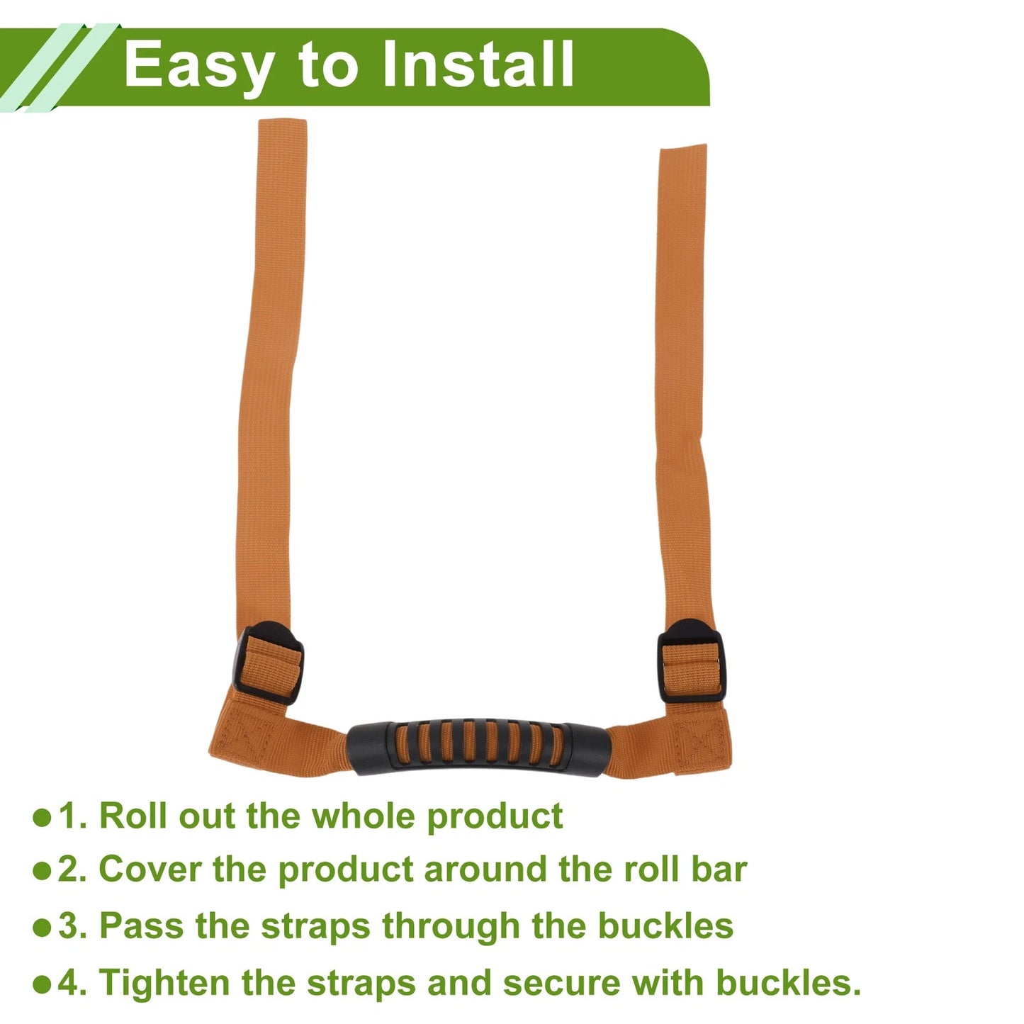 Orange Roll Bar Grab Handles for Jeep Wrangler (1987-2021)