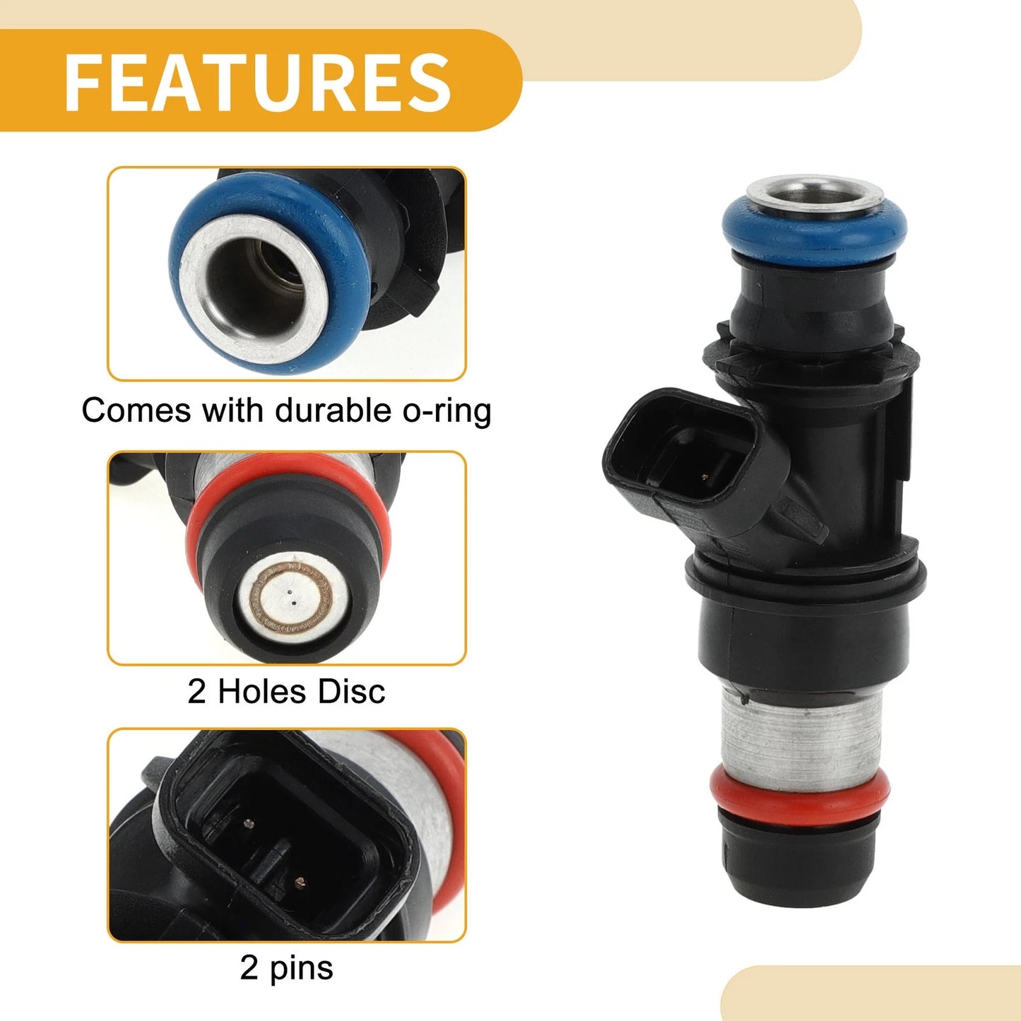 Fuel Injector for GMC Sierra 2500HD (2001-2006) Black