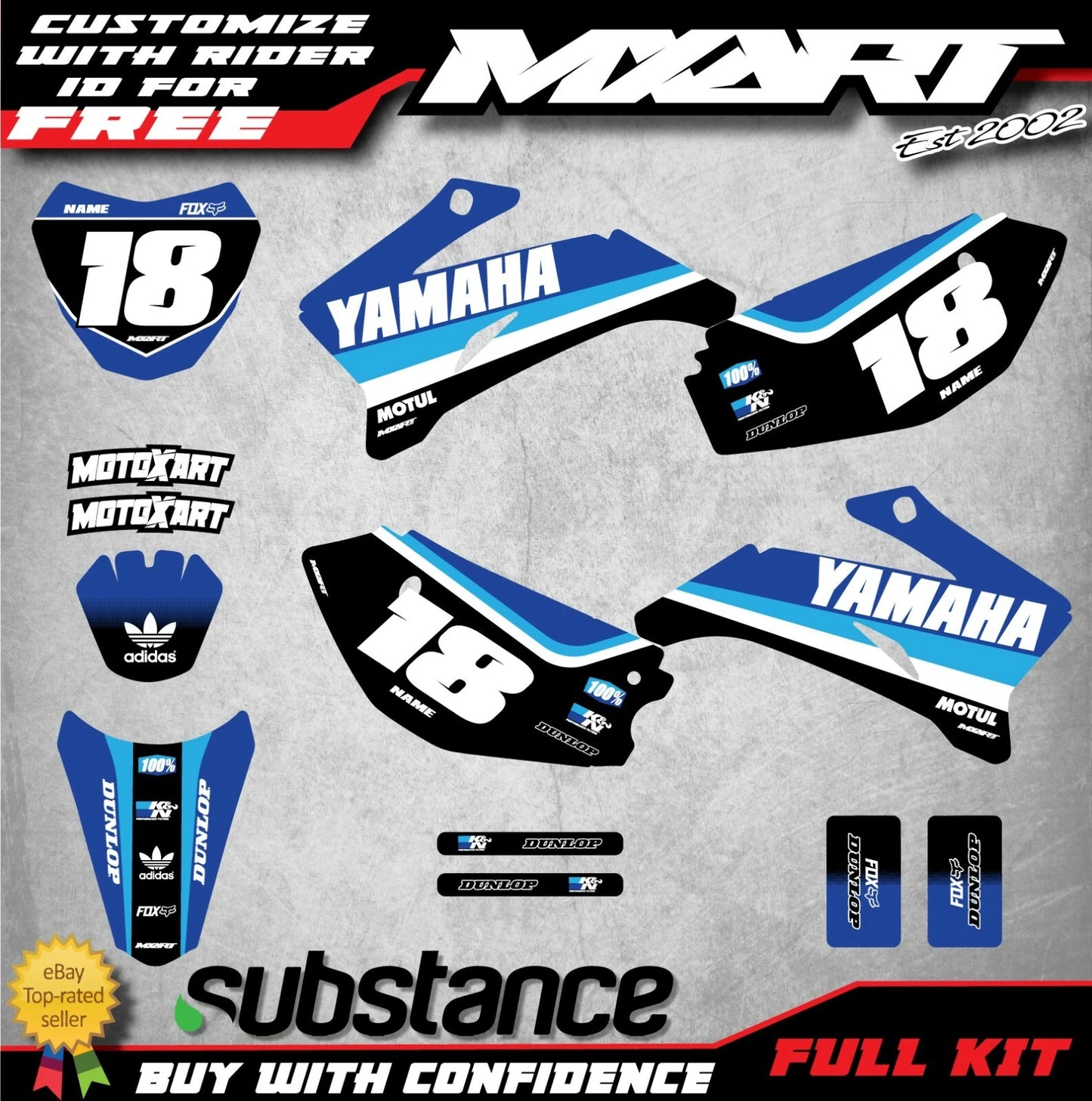 Custom Graphic Kit STANCE STYLE Decals for Yamaha TTR 110
