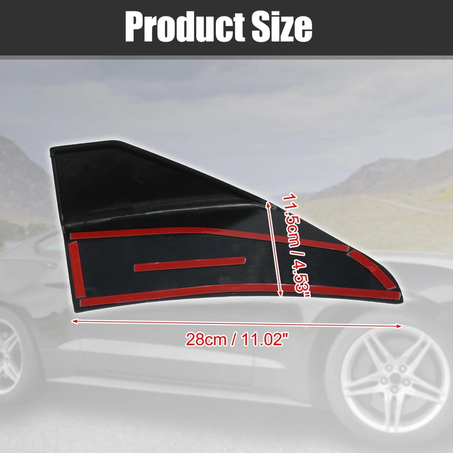 2 x Car Front Side Bumper Corner Spoilers for Ford Mustang (2015-2020) Black