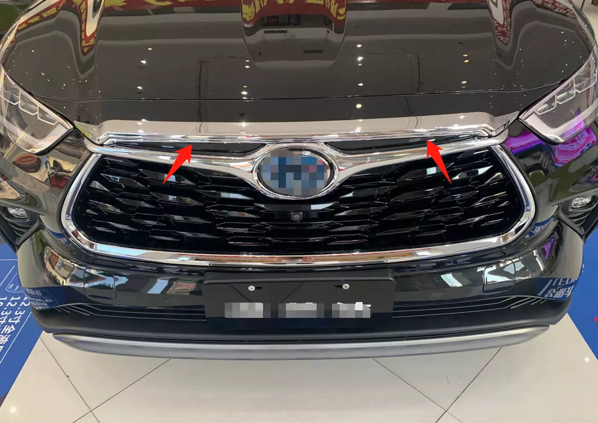 Front Engine Grille Chrome Head Decor Cover for Toyota Highlander (2020-2023)