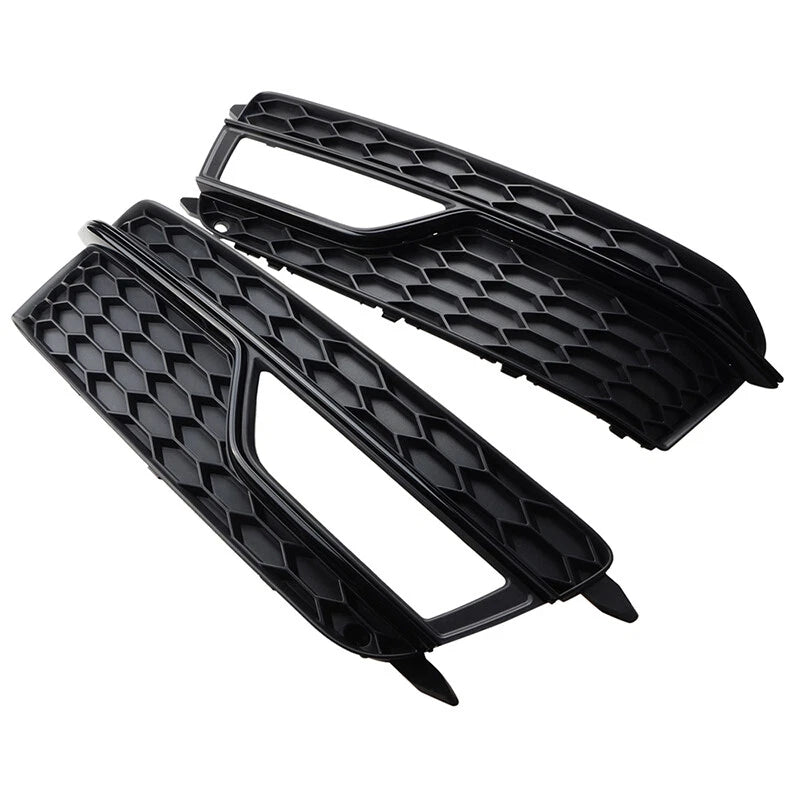2 x Black Front Bumper Fog Light Grill Covers for Audi A5 S-line S5 (2013-2016)