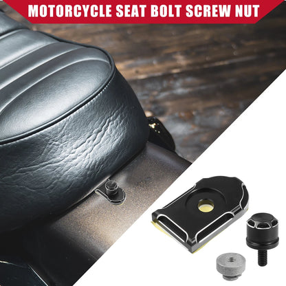 Set Seat Bolt Screw with Cover Nut for Harley Davidson 1/4-20
