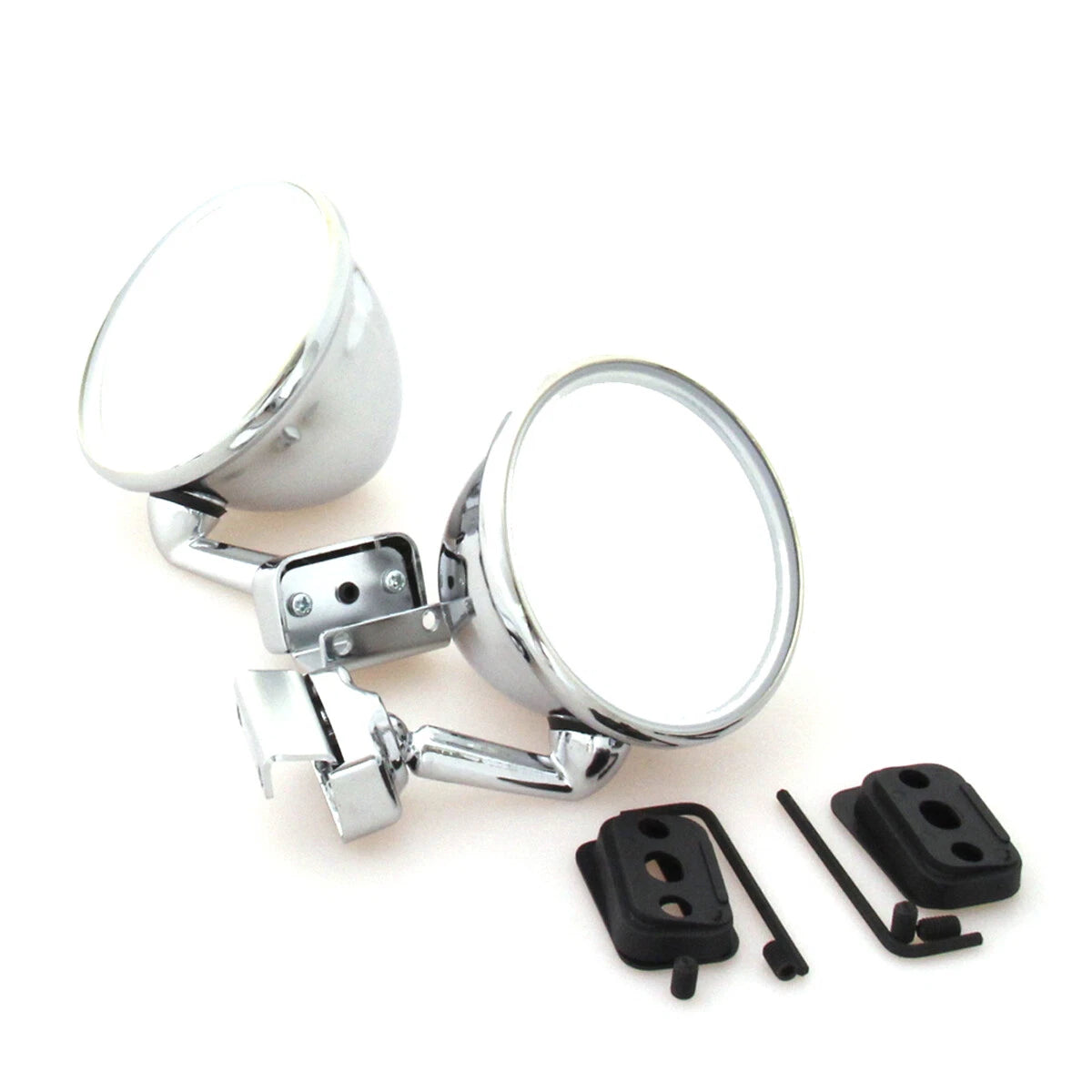 4" Chrome Convex Door Mirrors for Fender Left/Right