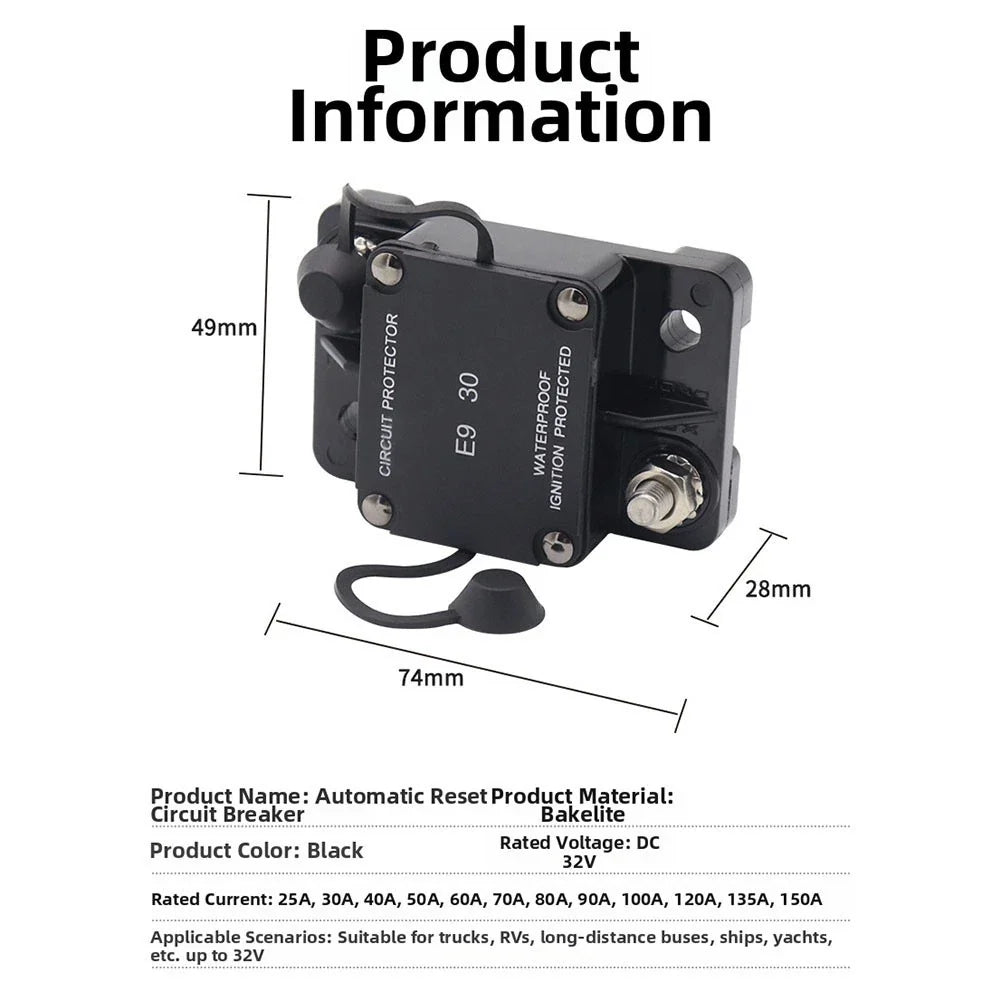 Automatic Reset Circuit Breaker for Boats/Trucks/Car Audio